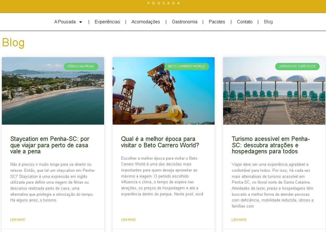 Página de blog para site