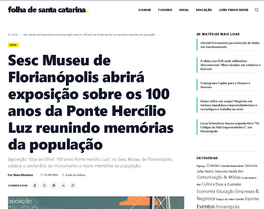 Conteúdo distribuído em portal de notícias