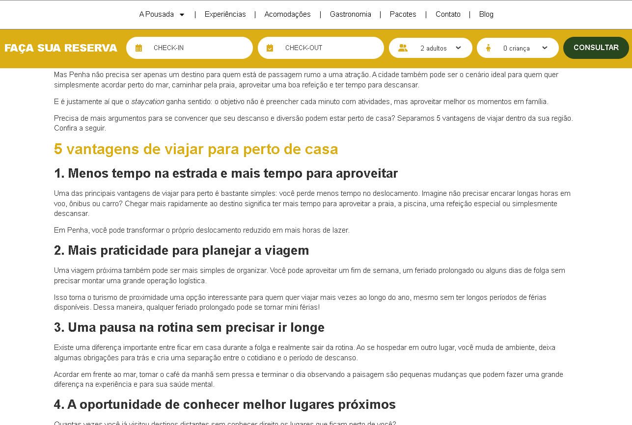 Postagem de blog para site